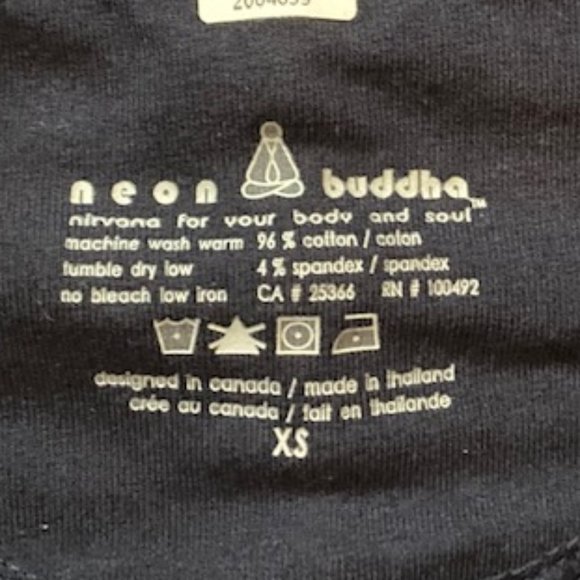 Neon Buddha Navy Blue Side Zip Up Cotton Tunic Yoga Style Jacket in XS - Picture 5 of 7